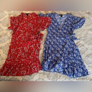 Forever 21 Red and Blue Floral Dresses